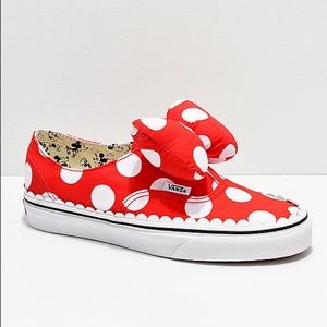 NIB DisneyxVANS women’s Minnie Mouse Bow Slip On